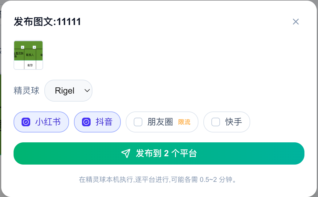 图文发布平台弹窗